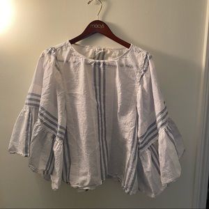 Beachlunchlounge blue & white blouse size large